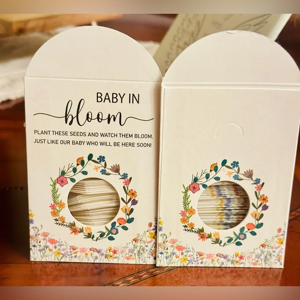 Baby in Bloom seed packets Pack of 50 not filled Fold over Closure Slot NIP